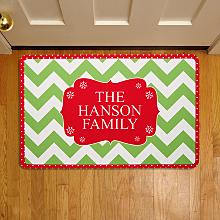 Christmas Chevron Welcome Doormat
