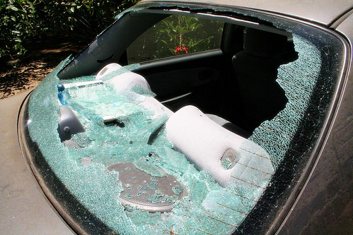 Broken windshield