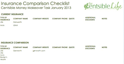 Insurance Comparison Checklist