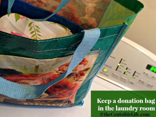 Donation bag in laundry