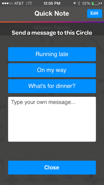Quick Message to Circles Life360